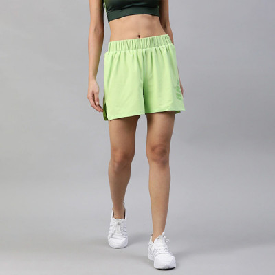 Women Green Solid Slim Fit Rapid-Dry Running Shorts